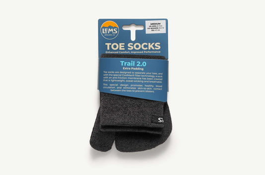 Lems Trail Split Toesock - Dark Gray
