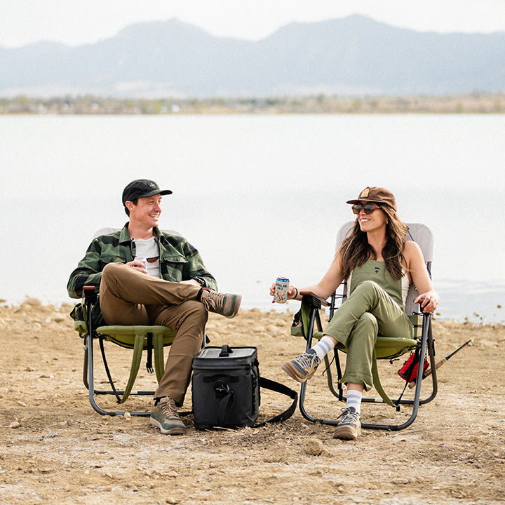 Guy and girl hanging outdoors in Trail Blazers