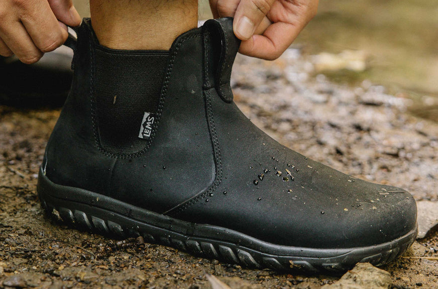 Men's Chelsea Barefoot Boot Waterproof - Obsidian
