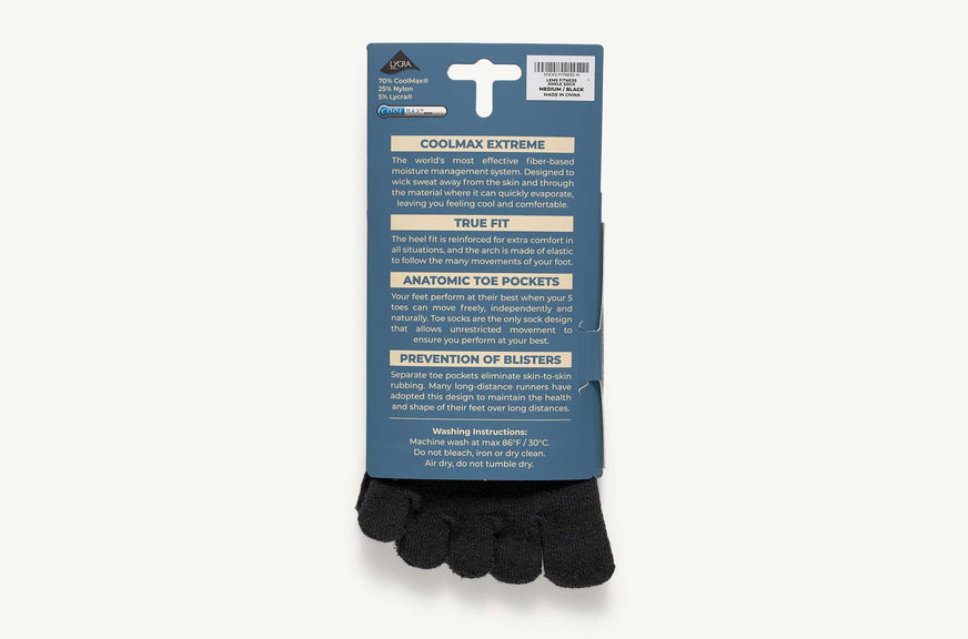 Lems Fitness Ankle Toesock - Black