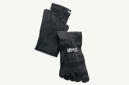 Lems Outdoor Crew Toesock - Black (Merino Wool)