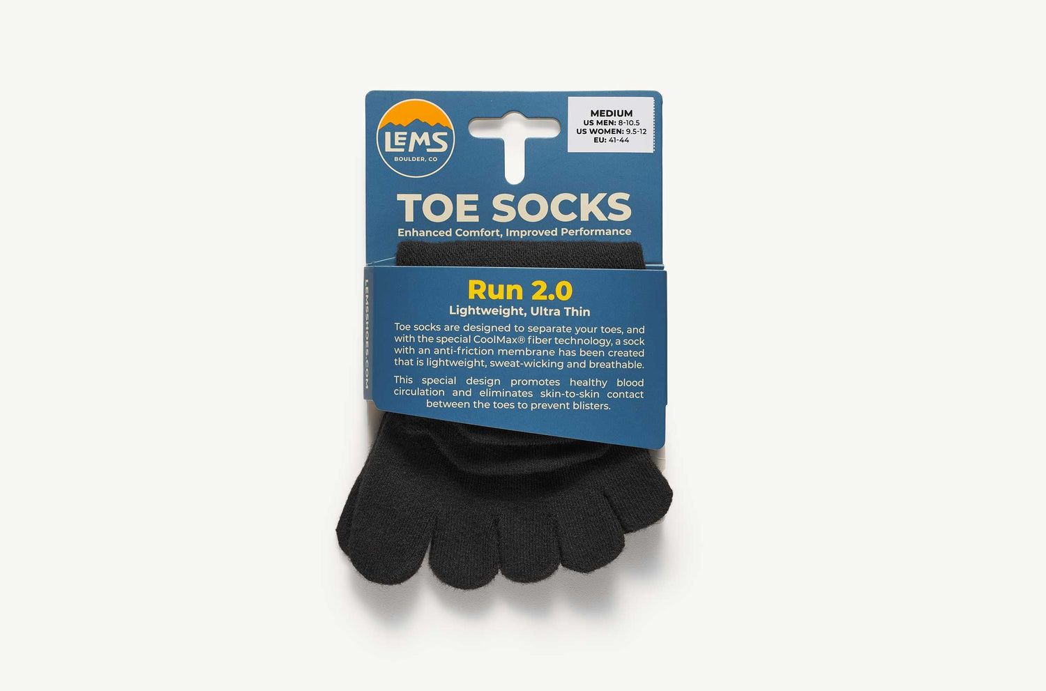 Lems Run No-Show Toesock - Black