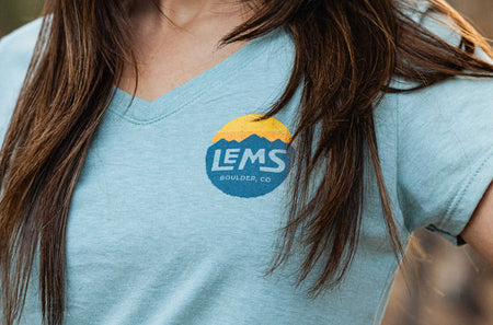 Lems Women's V-Neck Logo Tee (Discontinued) - Seafoam